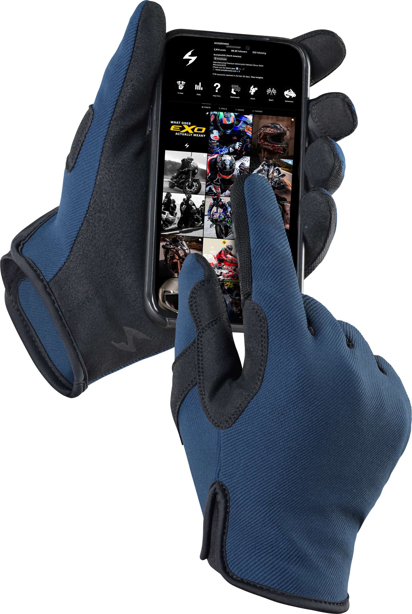 Air Stretch Gloves Blue Sm