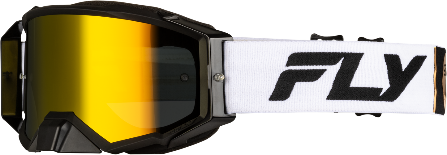 Zone Pro Goggle White/Blk/Gold W/ Gold Mirror/Smoke Lens