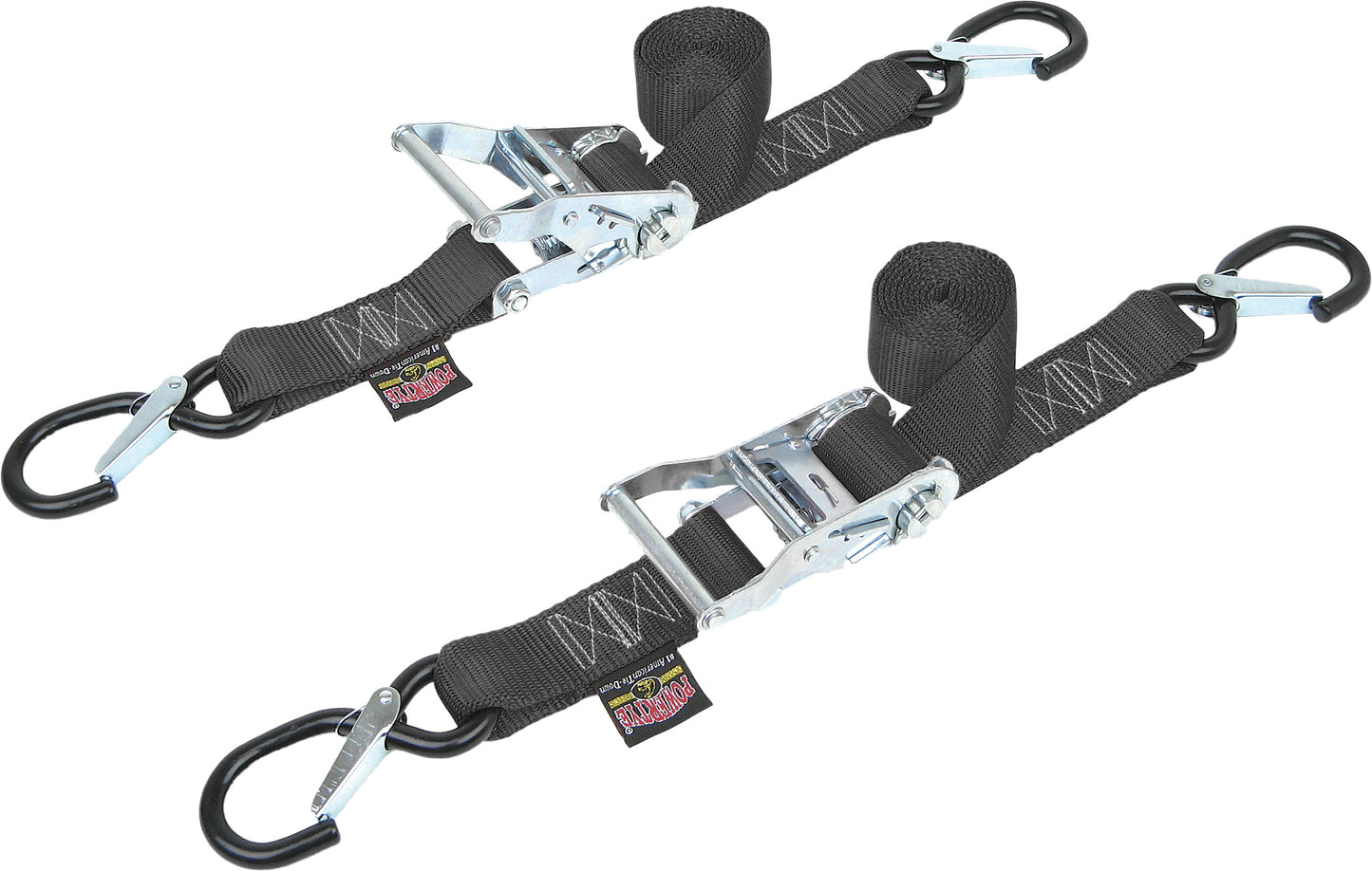 Tie Down Ratchet Sec Hook 1.5"X6' Black Pair