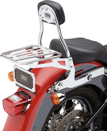 Detachable Backrest Round Chrome Softail 00 06