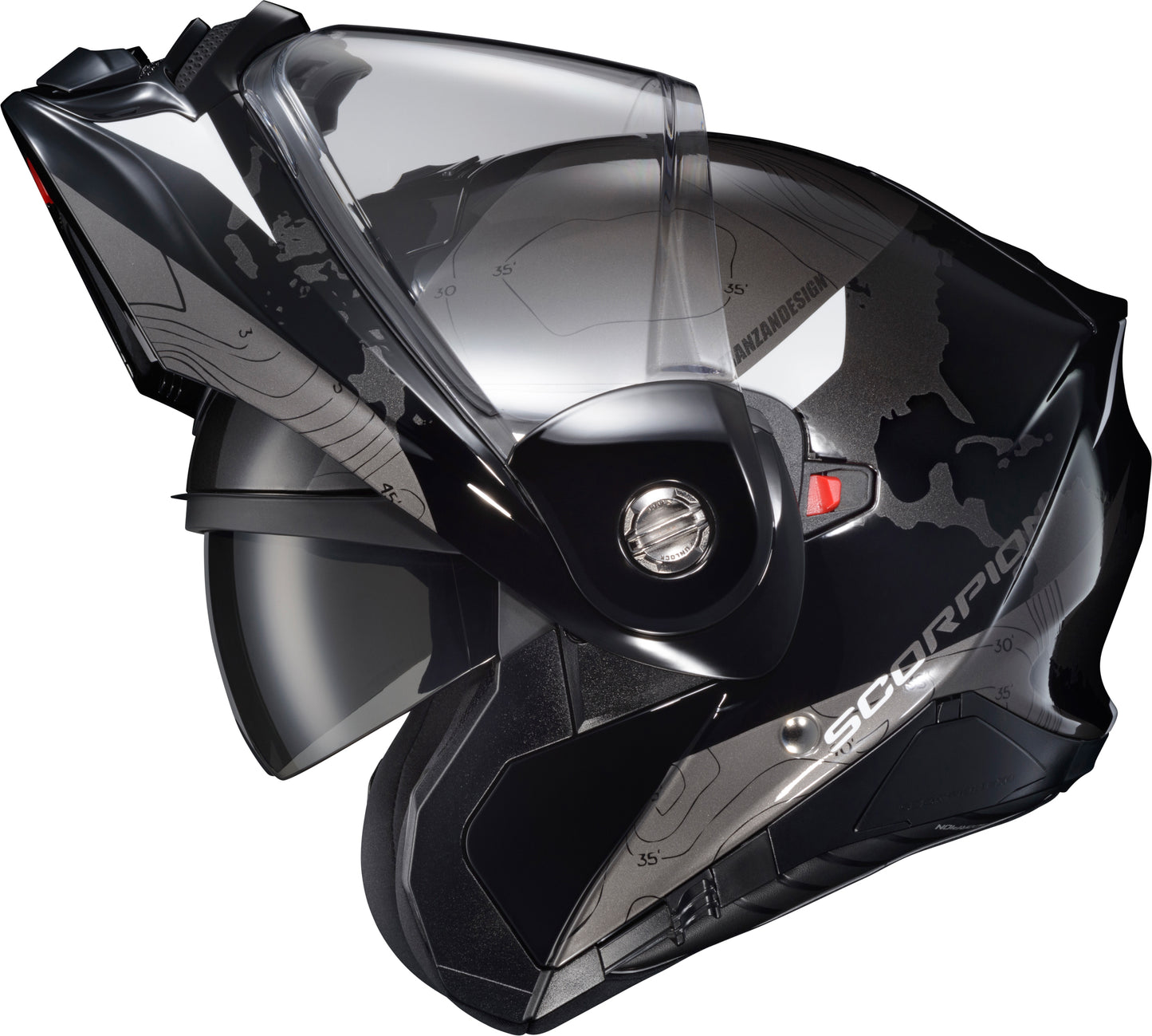 Exo At960 Modular Helmet Topographic Black/White Sm