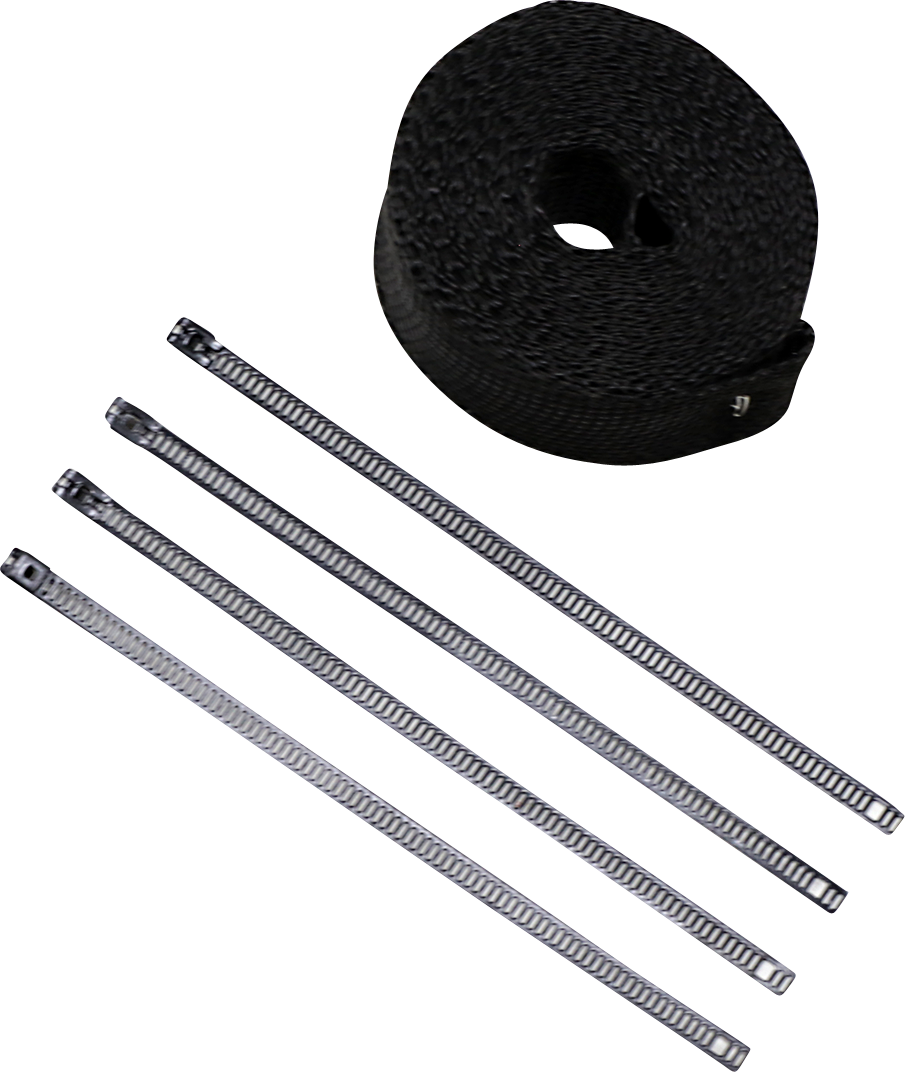 CYCLE PERFORMANCE PROD. Lava Rock Exhaust Wrap Kit - Metallic Black - 2" x 25' CPP/9242