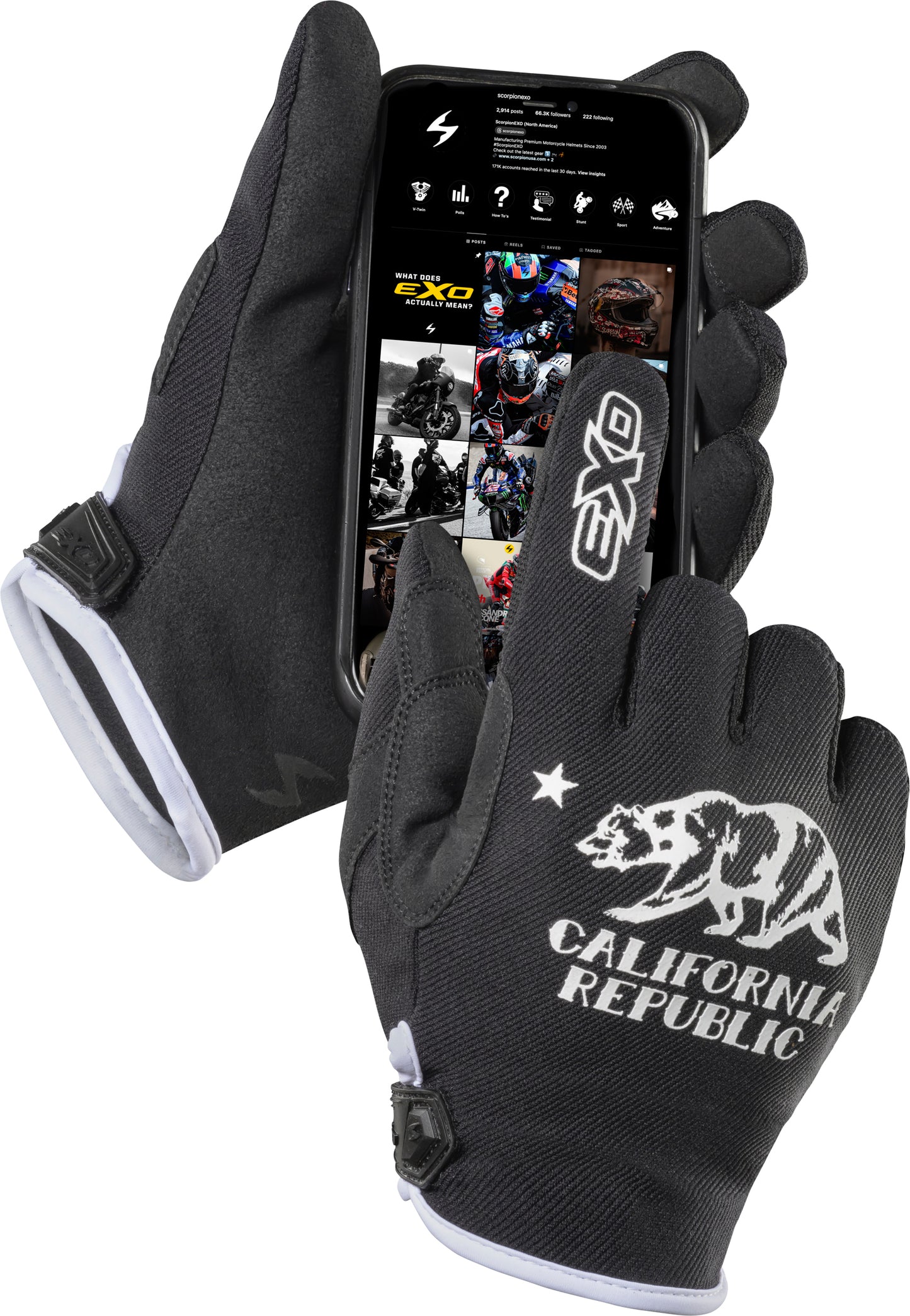 Moto Flex Gloves Golden State Black/White Xl