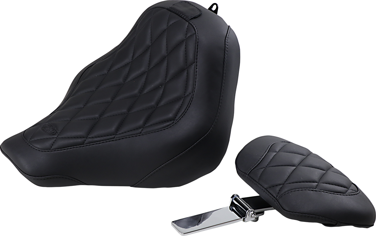 MUSTANG Wide Tripper™ Seat - with Driver's Backrest - Diamond Stitching 83034