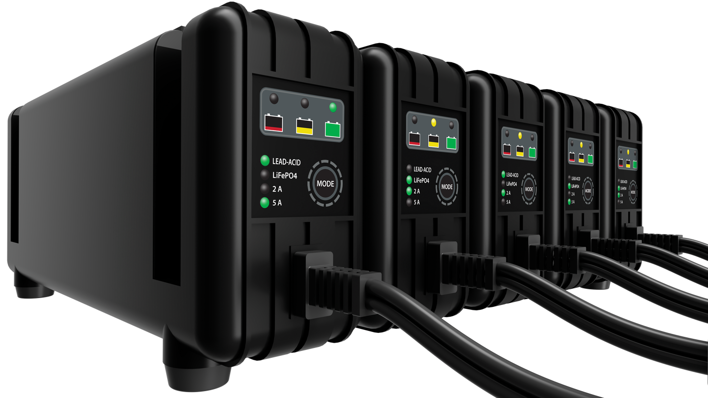 5 Bank Battery Charger 12v 2a/5a