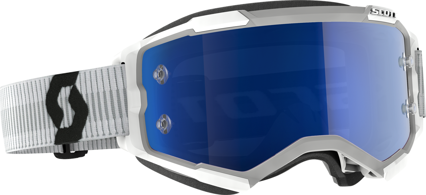 Fury Goggle White Blue Chrome Works
