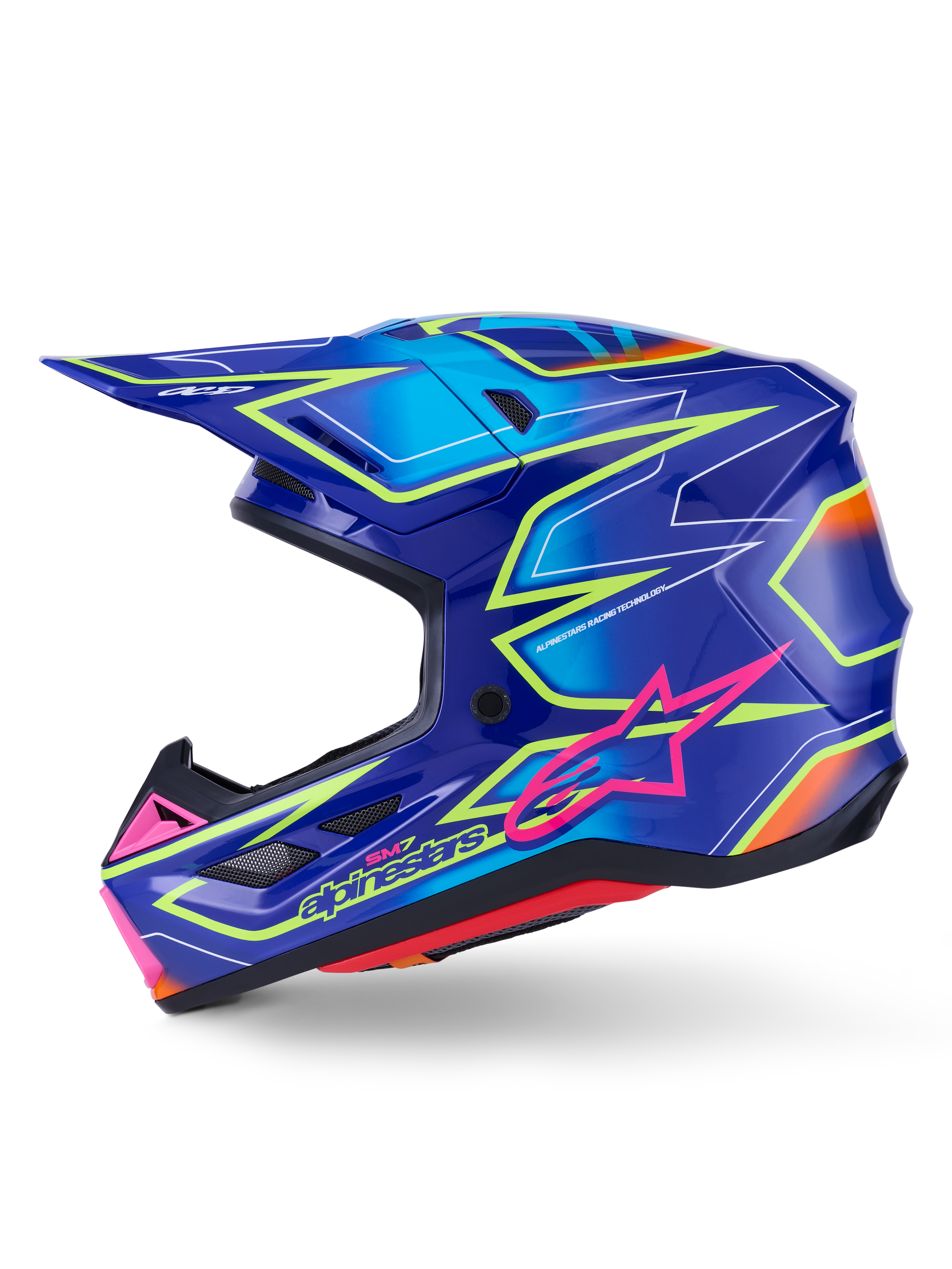 Sm7 Cast Helmet Blue/Pnk/Ylw Fluo Glossy Md