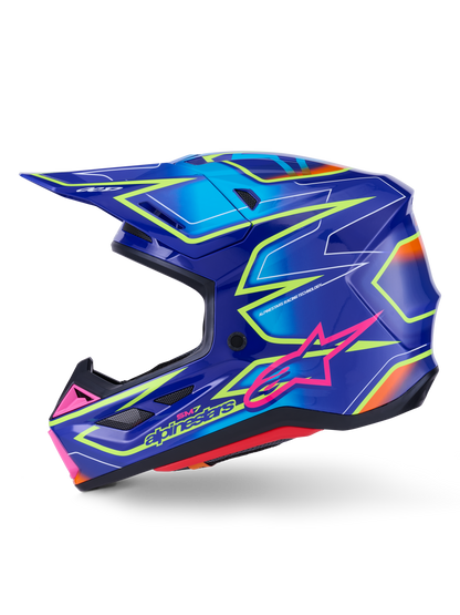 Sm7 Cast Helmet Blue/Pnk/Ylw Fluo Glossy Sm