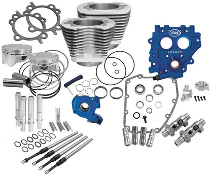 S&S Cycle 99-06 BT 4in Bore 585CE Cam Power Pack - Silver