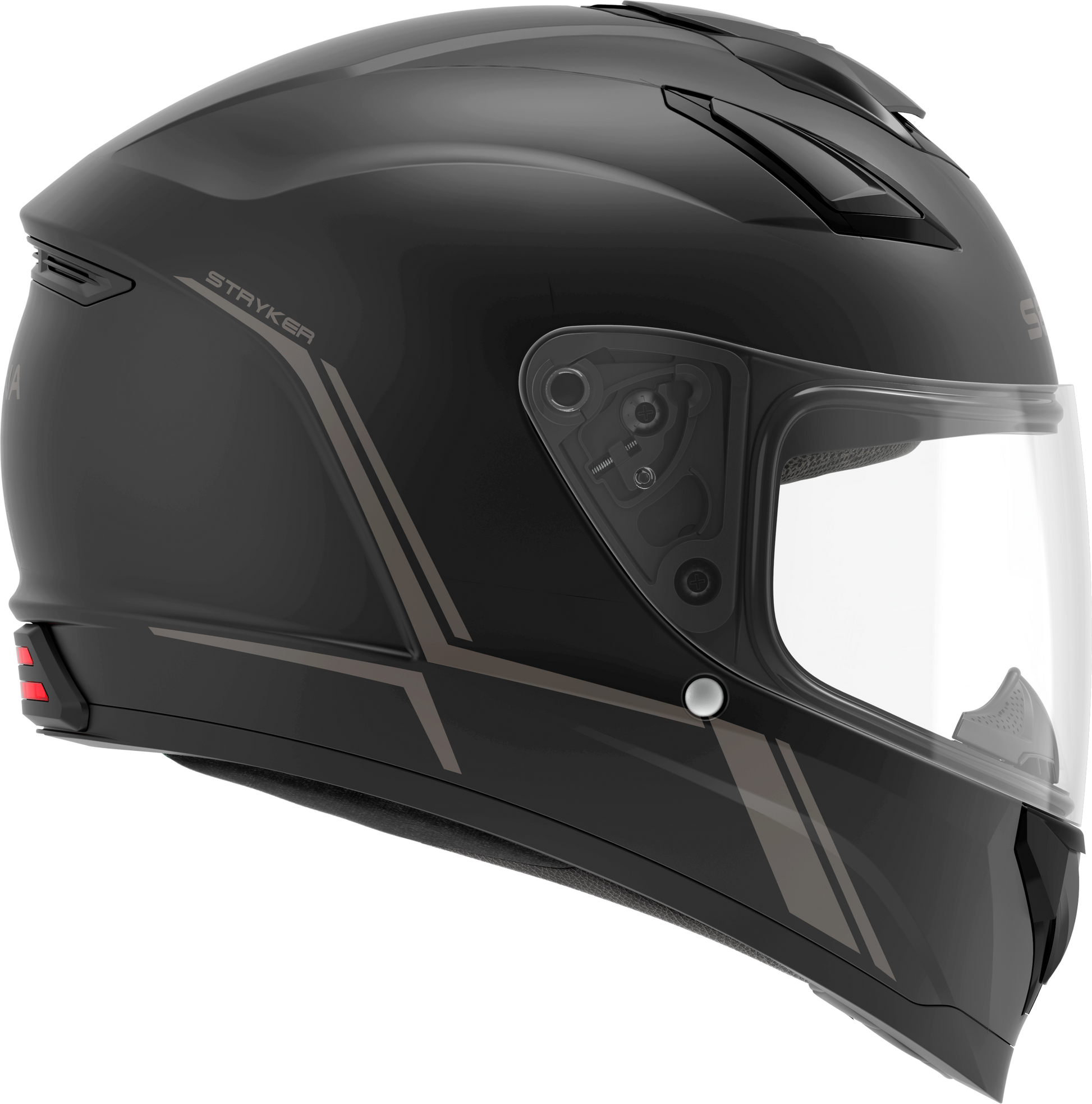 Stryker Full Face Helmet With Mesh Intercom Matte Black Md