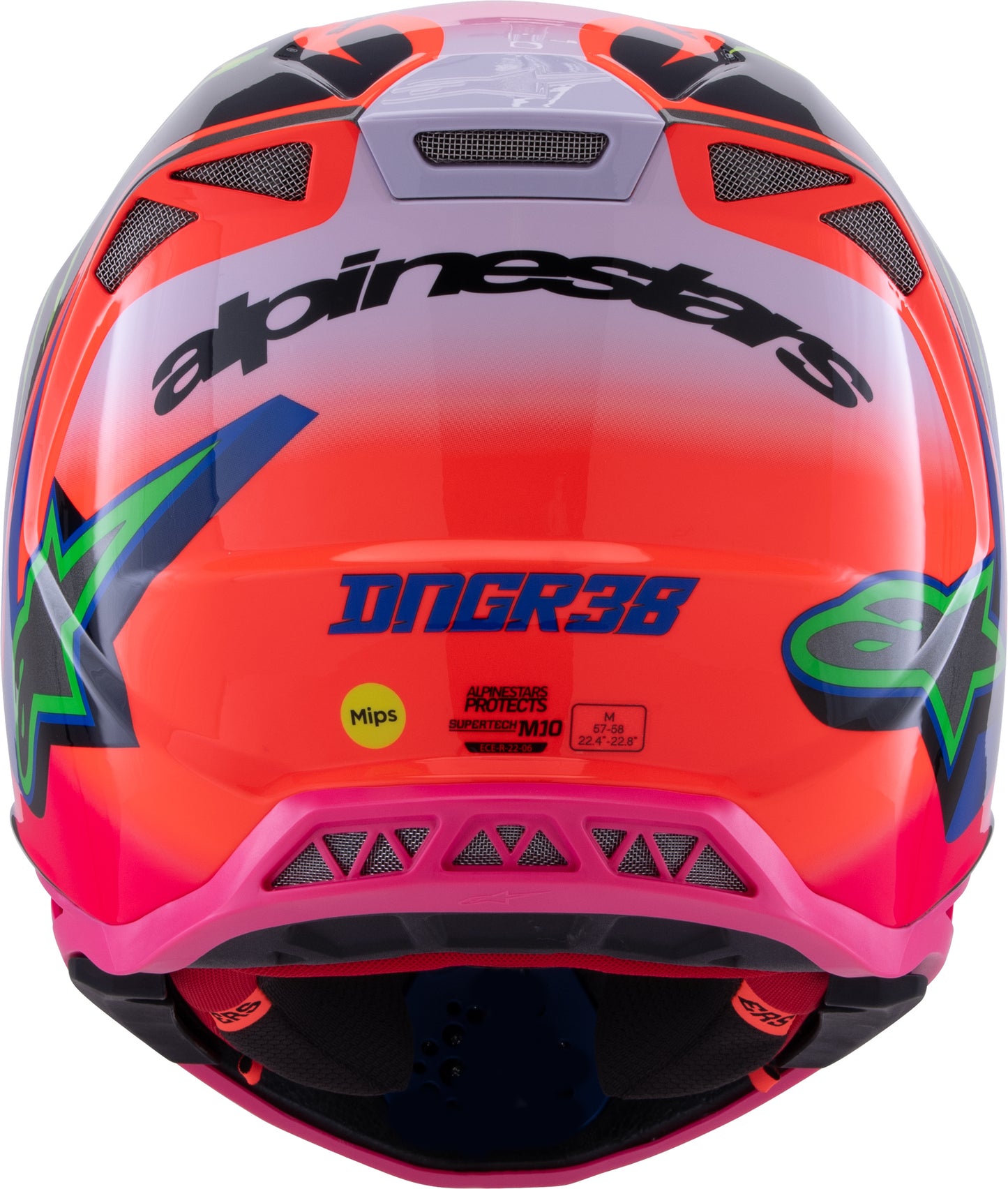 S M10 Deegan Helmet Orng Flo/Prpl/Pnk Fluo Lg