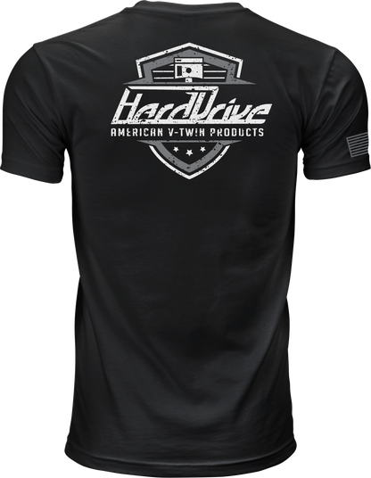 Harddrive Shield Tee Black/White Md