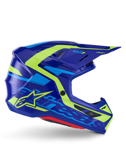 Sm7 Deed Helmet Blue/Ylw Fluo Glossy Xl