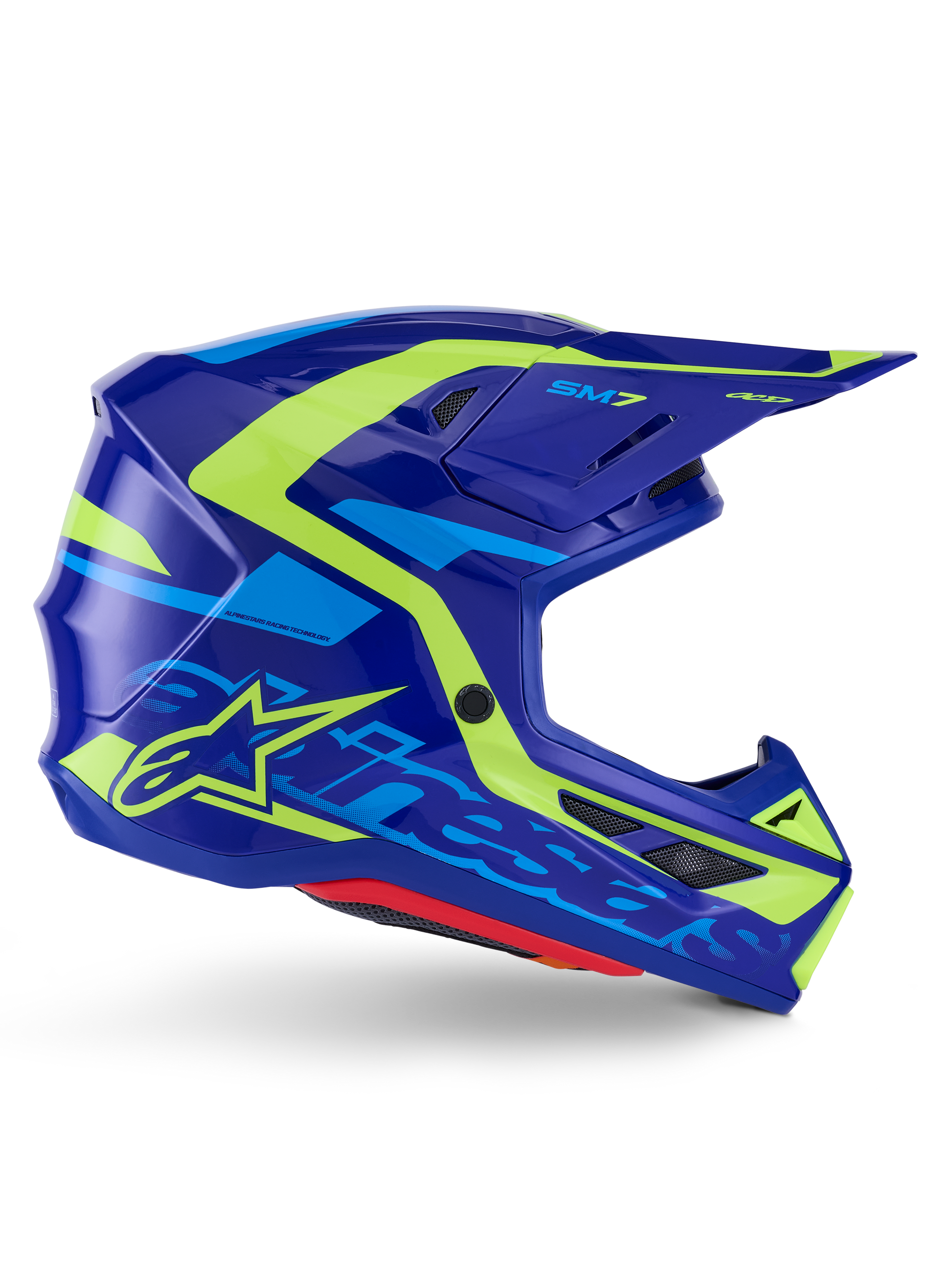 Sm7 Deed Helmet Blue/Ylw Fluo Glossy 2x