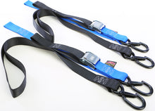 Tie Down Cam Sec Hook Soft Tye 1.5"X6' Black/Blue Pair
