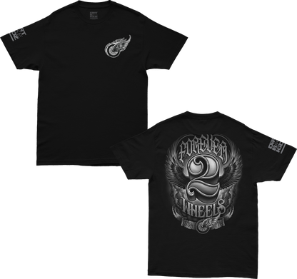 Two Wheels Tee Black Sm
