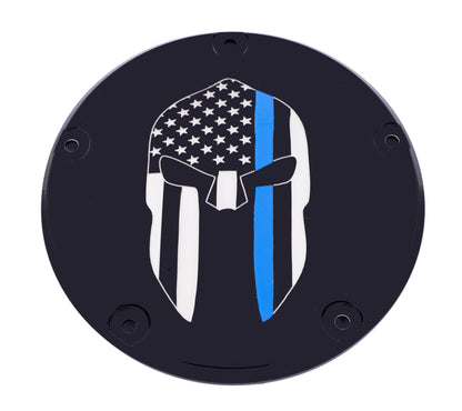6   M8 Softail Derby Cover Sparta Blue Line Black