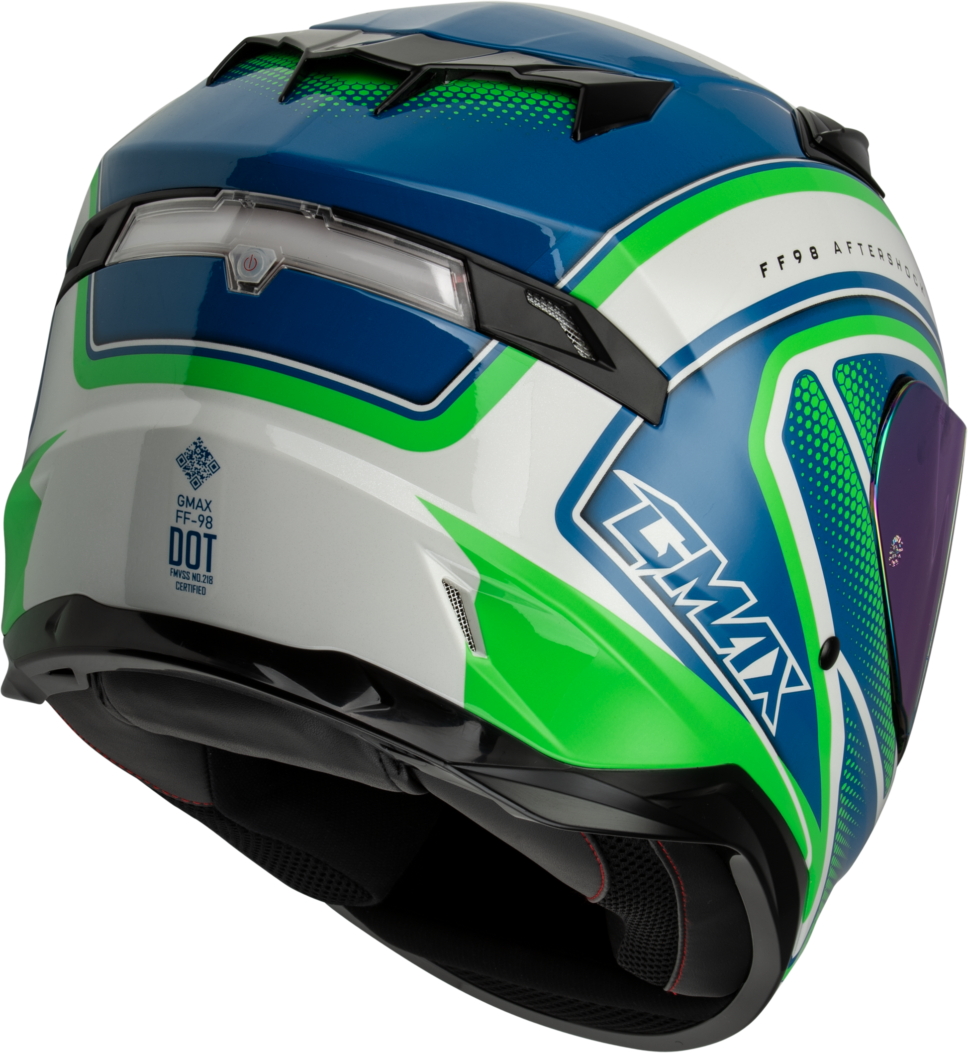 Ff 98 Aftershock Helmet White/Neon Green Xs
