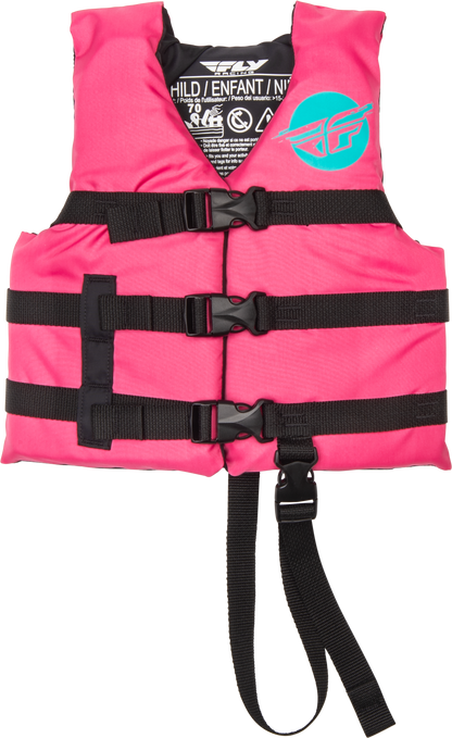 Child Flotation Vest Neon Pink/Teal