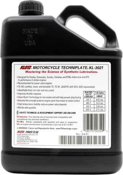 Motorcycle Techniplate 2t Synthetic Tc W3 1 Gal 4/Case