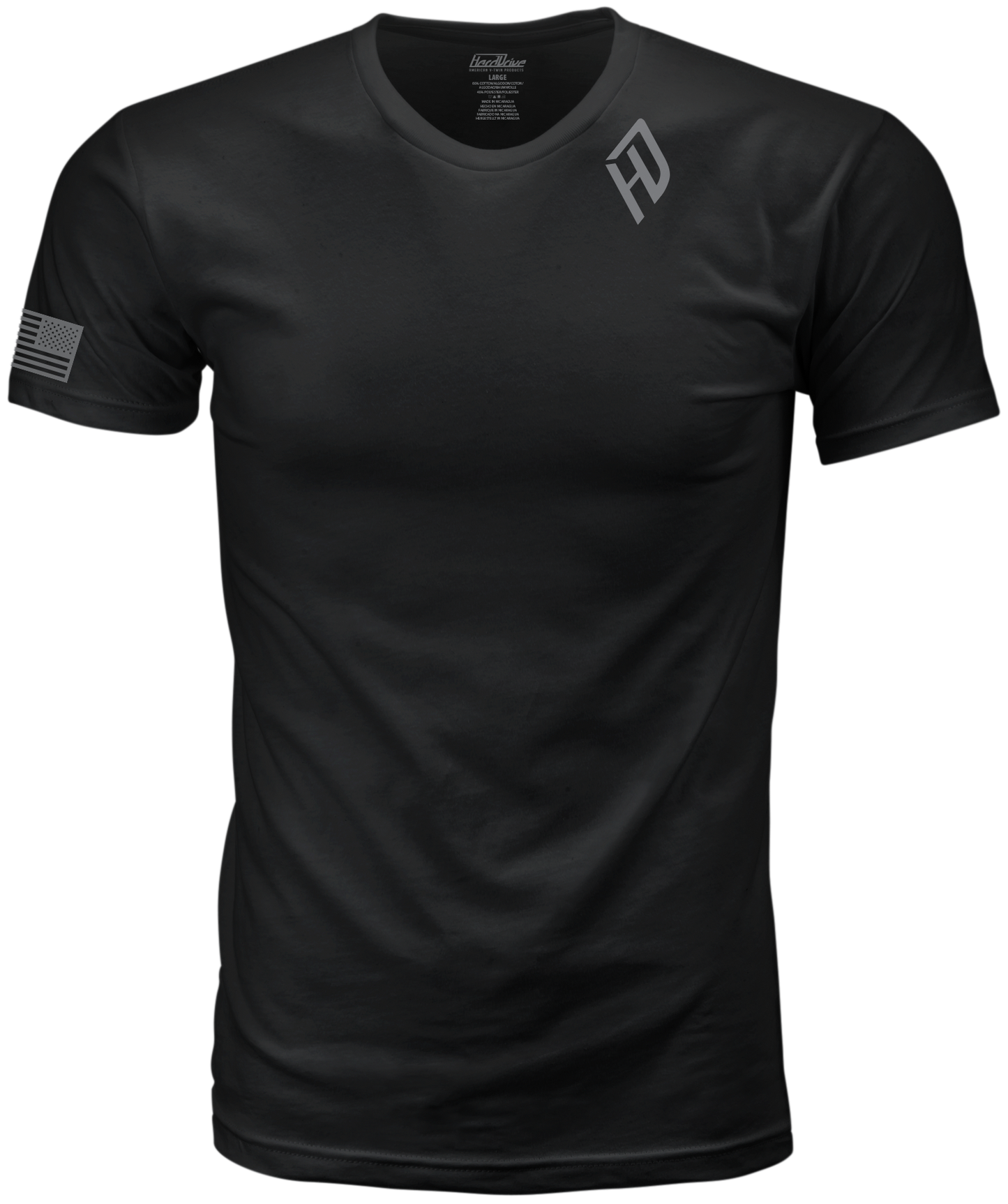 Harddrive Shield Tee Black/White Xl