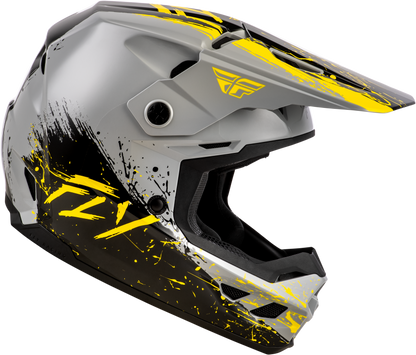 Youth Kinetic Drip Helmet Grey/Black/Yellow Yl