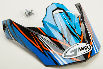 Visor W/Screws Raz Mx 86 Blue/Hi Vis Orange