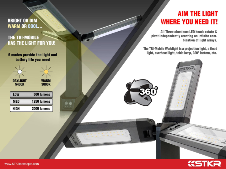 Tri Mobile Work Light 2000 Lumen