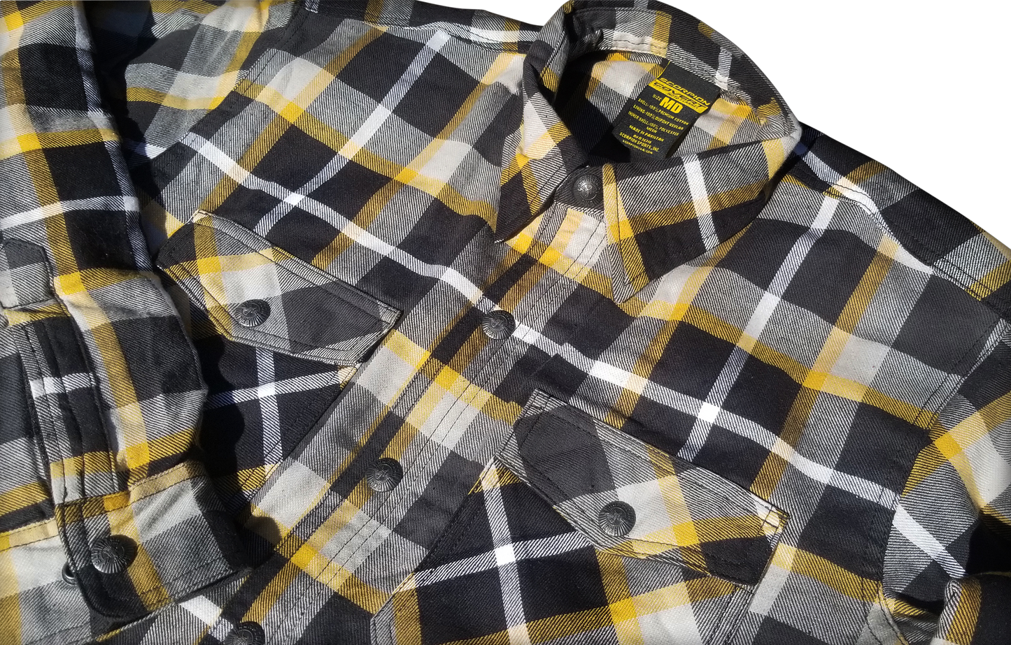 Covert Moto Flannel White/Yellow Sm