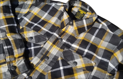 Covert Moto Flannel White/Yellow Lg
