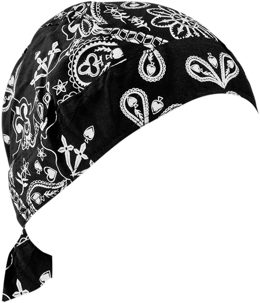 ZAN HEADGEAR Road Hog Flydanna® Headwrap - Black Paisley ZSG101