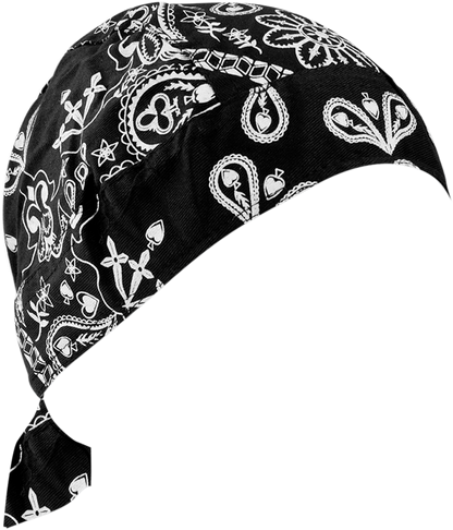 ZAN HEADGEAR Road Hog Flydanna® Headwrap - Black Paisley ZSG101