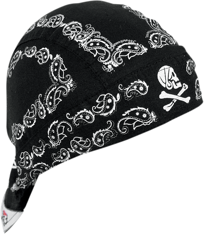 ZAN HEADGEAR Flydanna® Head Wrap - Black Skull Paisley Z500