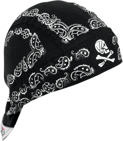 ZAN HEADGEAR Flydanna® Head Wrap - Black Skull Paisley Z500