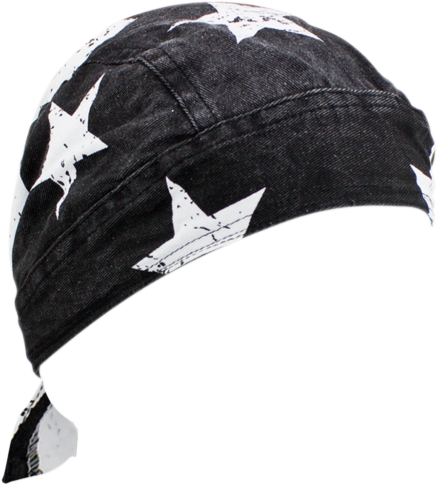 ZAN HEADGEAR Road Hog Flydanna® Headwrap - Black/White Flag ZSG091