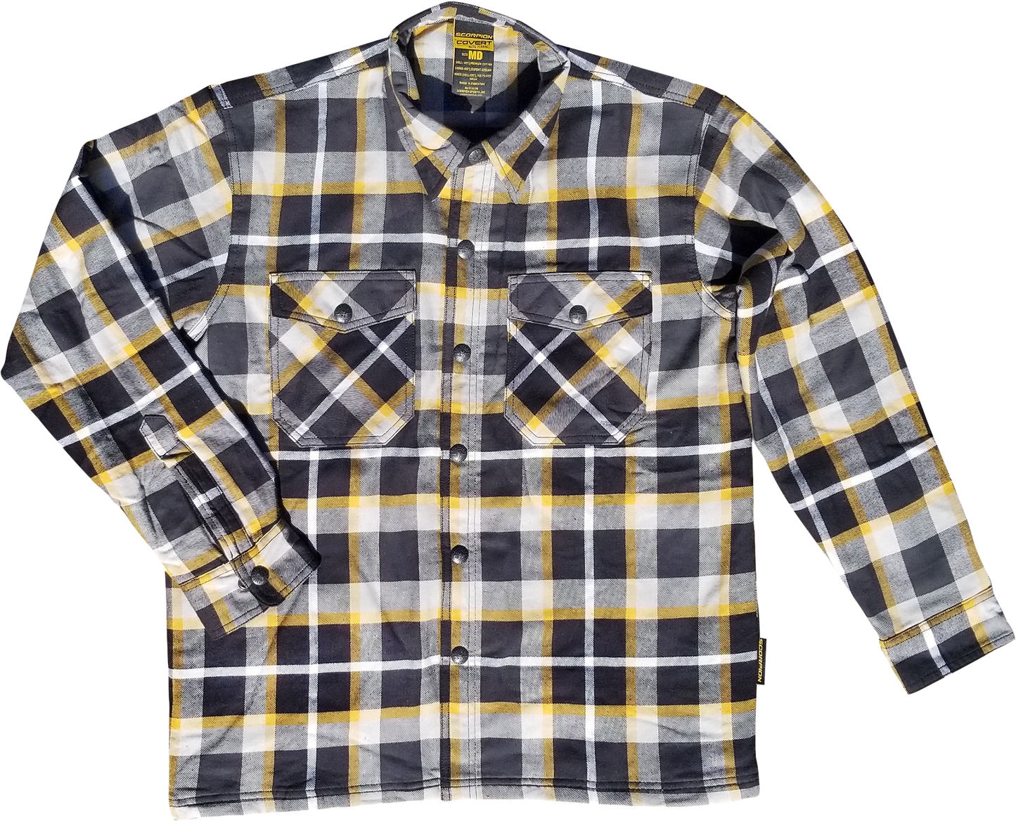 Covert Moto Flannel White/Yellow Sm