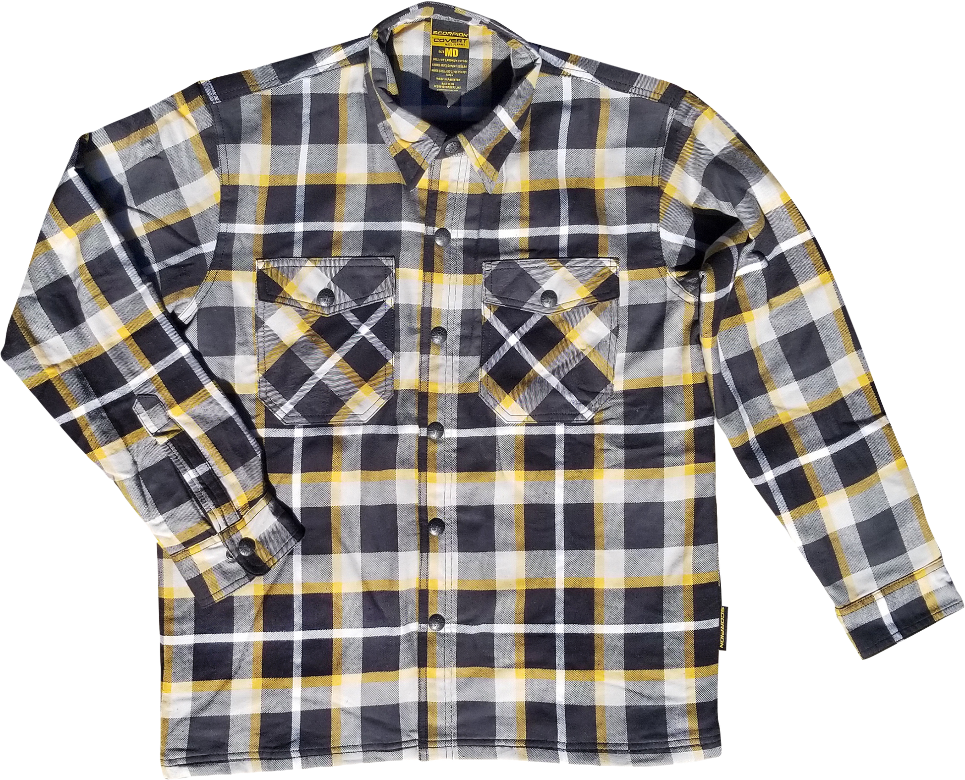 Covert Moto Flannel White/Yellow Sm
