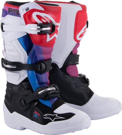 Tech 7s Boots Wht/Blk/Rainbow Sz 3