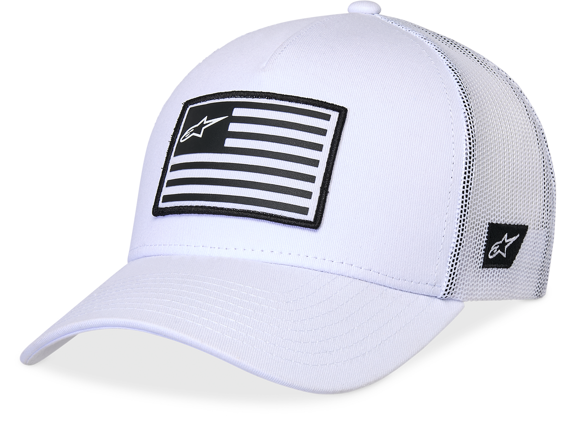 Flag Snapback Hat White/White