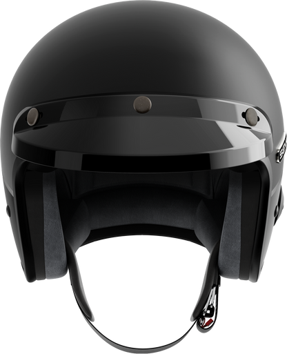 Surge Open Face Helmet W/Mesh Matte Black/Glossy Black Sm