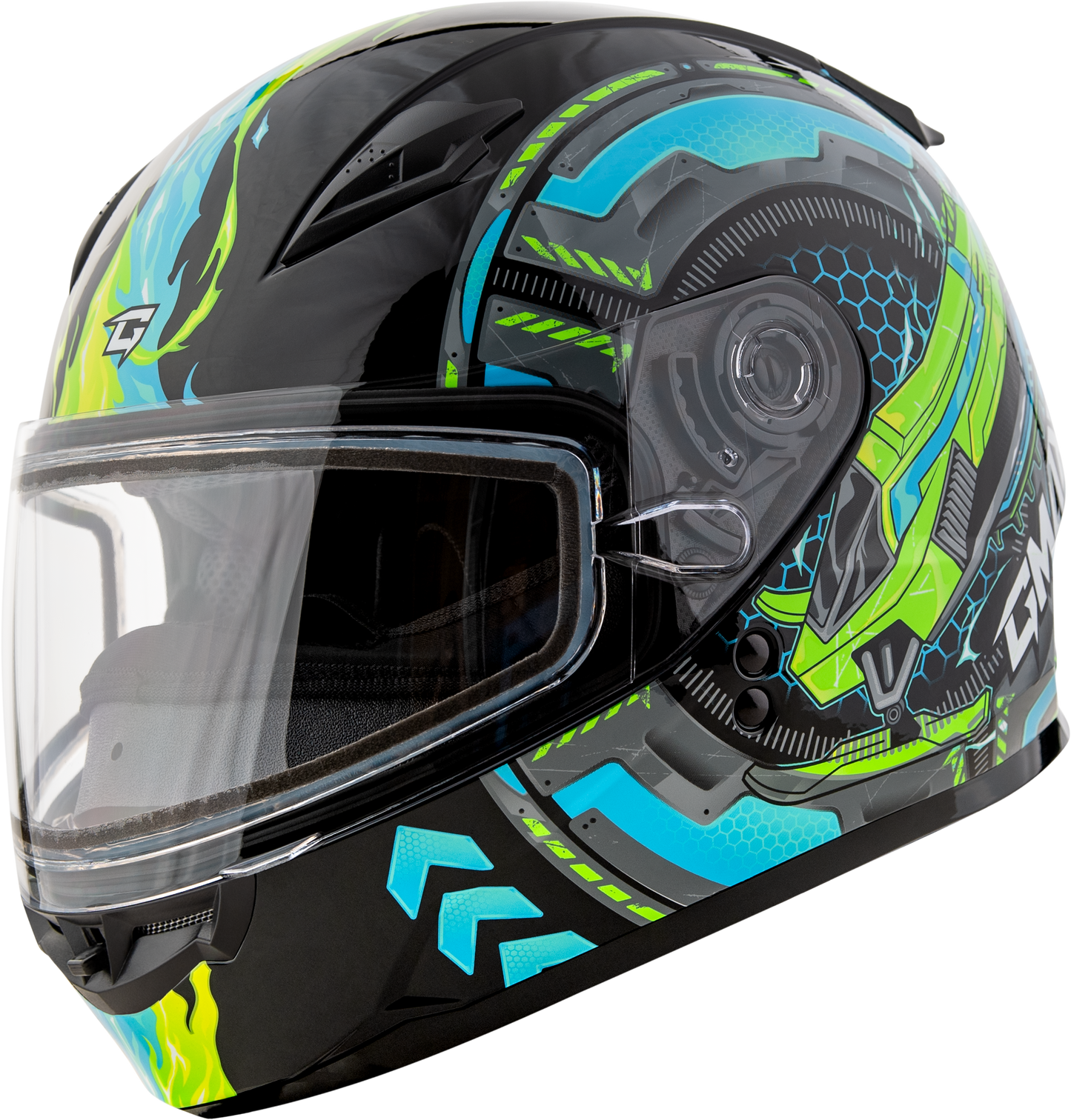 Gm 49y Charge Snow Helmet Black/Blue/Green Ym