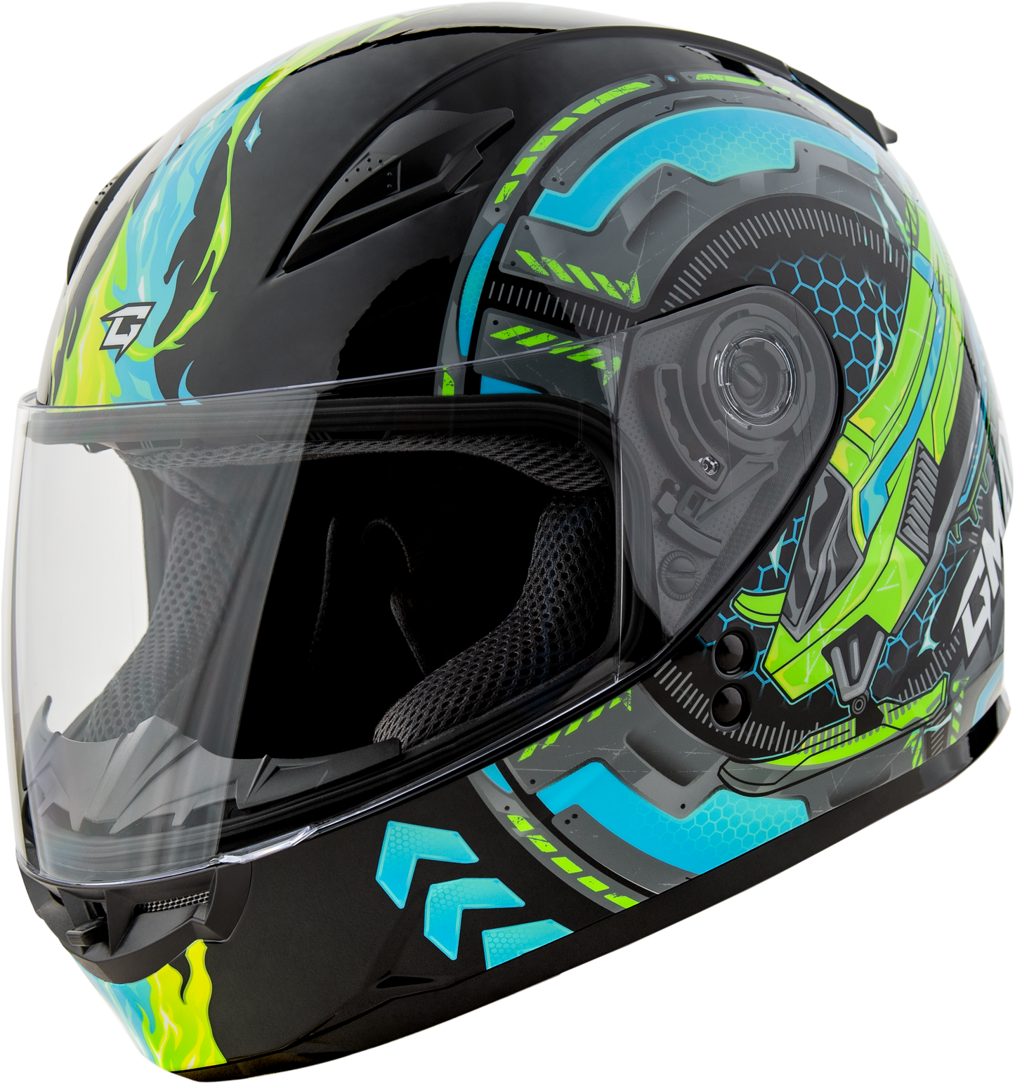 Gm 49y Charge Helmet Black/Blue/Green Yl