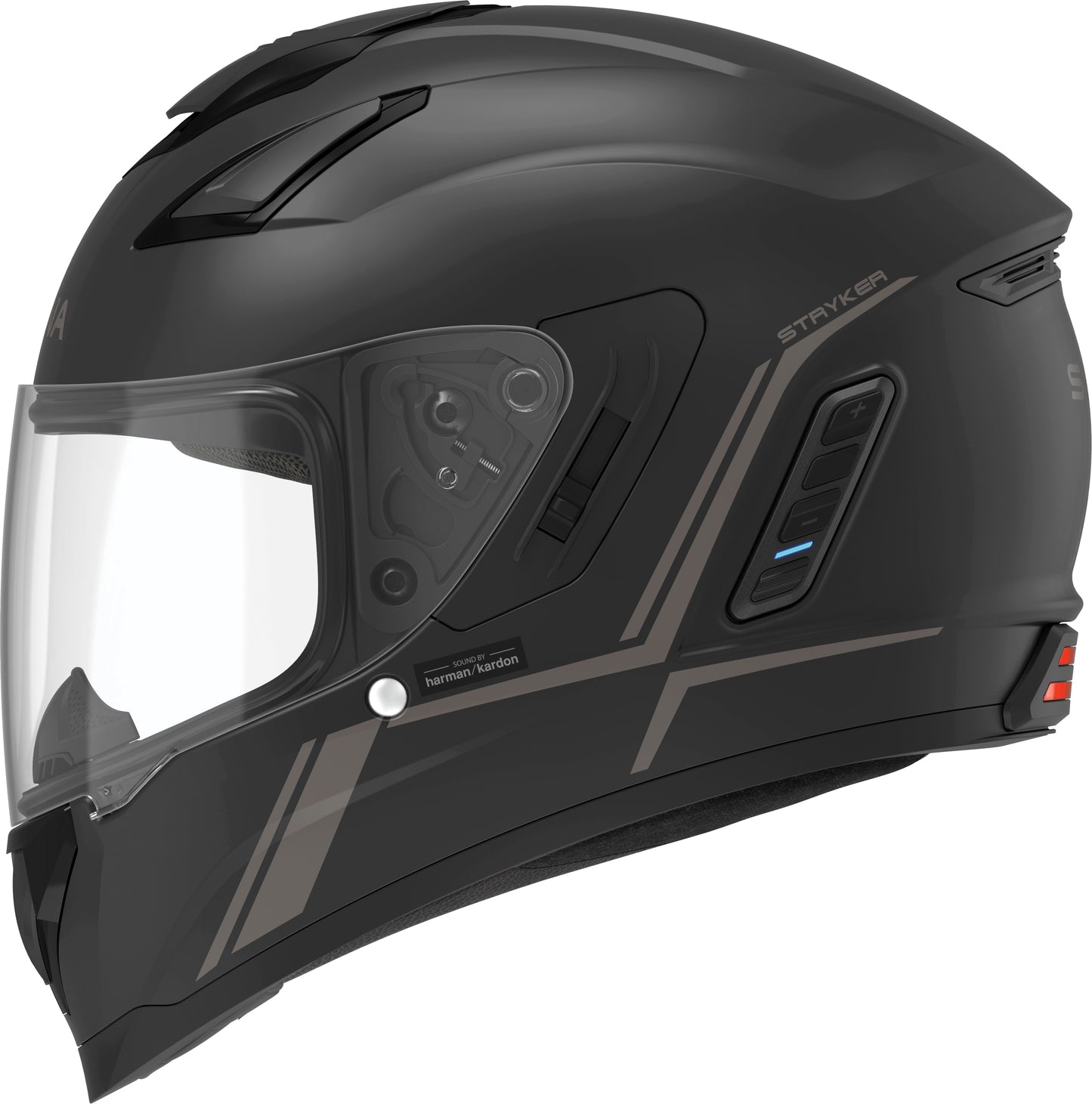 Stryker Full Face Helmet With Mesh Intercom Matte Black Sm