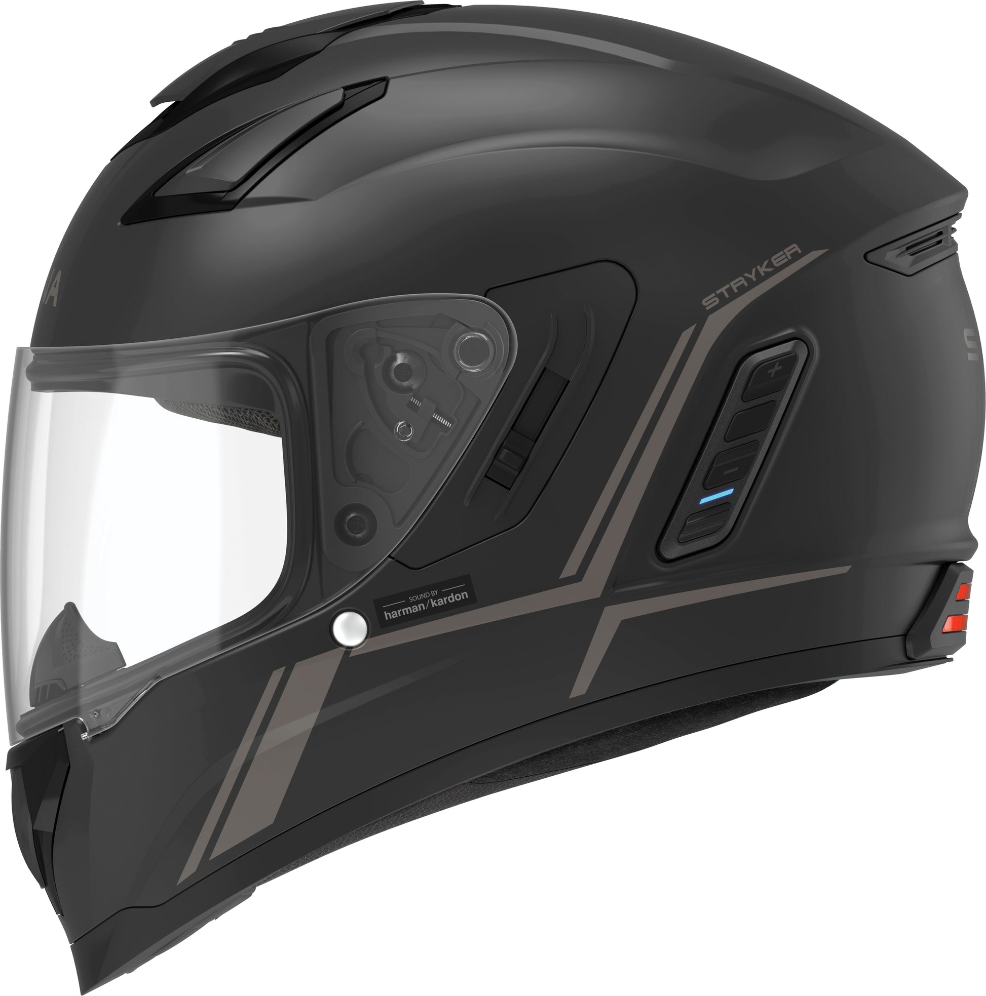 Stryker Full Face Helmet With Mesh Intercom Matte Black Sm