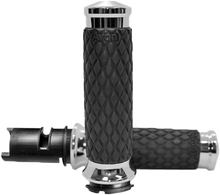 Diamond Contour Chrome Twist Grip