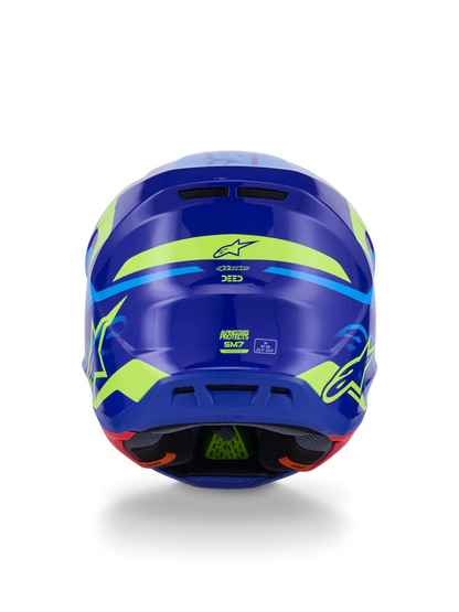 Sm7 Deed Helmet Blue/Ylw Fluo Glossy Lg