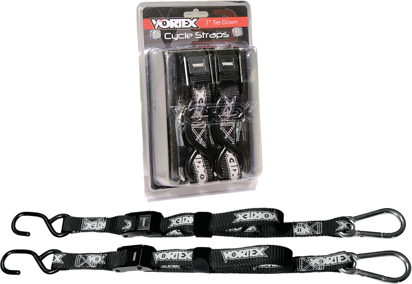 Tie Downs 1" 2/Pk Blk