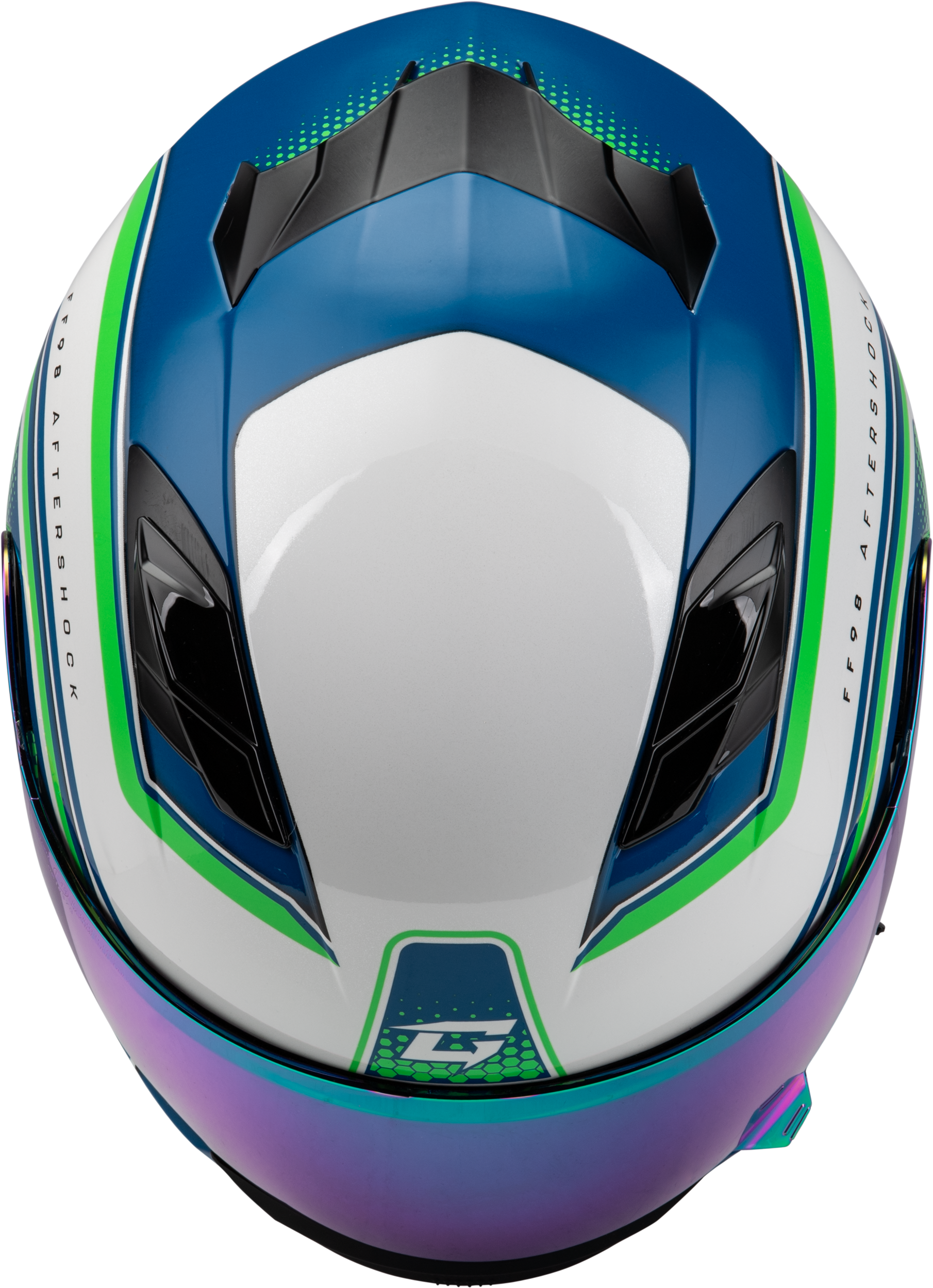 Ff 98 Aftershock Helmet White/Neon Green Xs