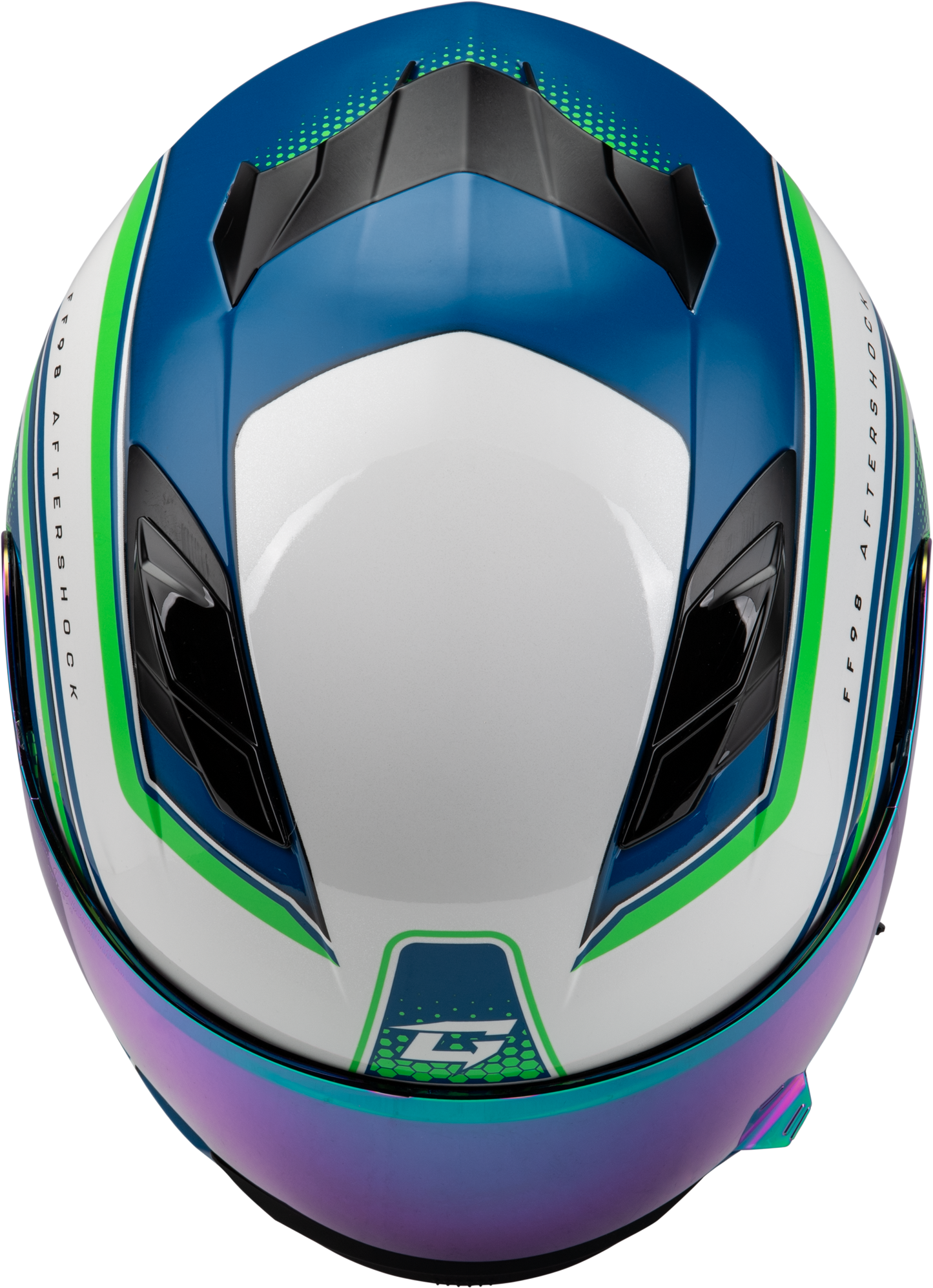 Ff 98 Aftershock Helmet White/Neon Green Sm