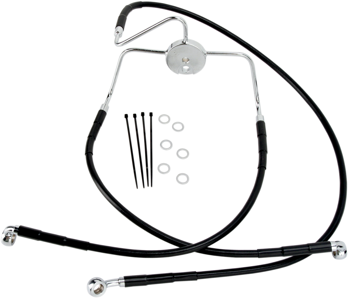 DRAG SPECIALTIES Brake Line - Front (Lower/Upper) - Black 644410-BLK